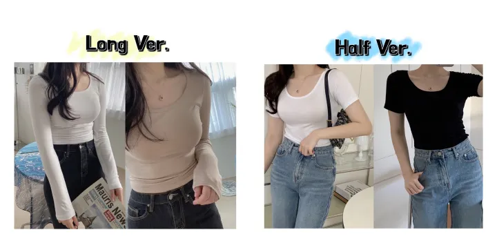 🎉6만장돌파[긴팔Ver.] 찰랑-부들 크롭 유넥 티셔츠 상세 이미지 26