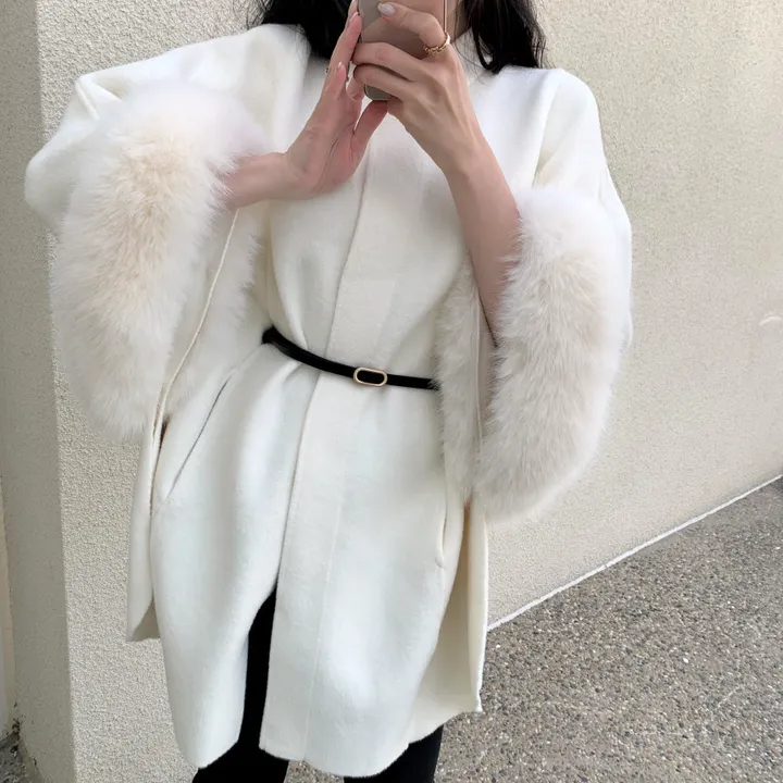 ❤주문폭주❤캐시 폭스퍼 케이프 코트(퍼 탈부착) 상세 이미지 10