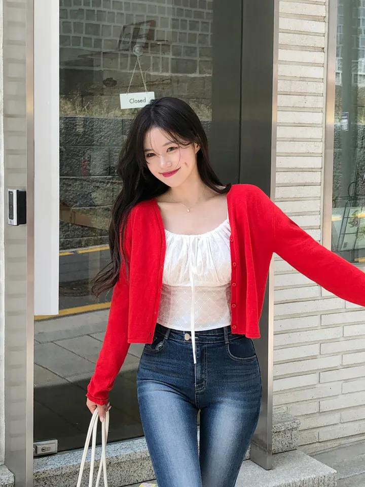 [살안타템/여름까지-] 애플 린넨 브이넥 가디건 (10color) 상세 이미지 8