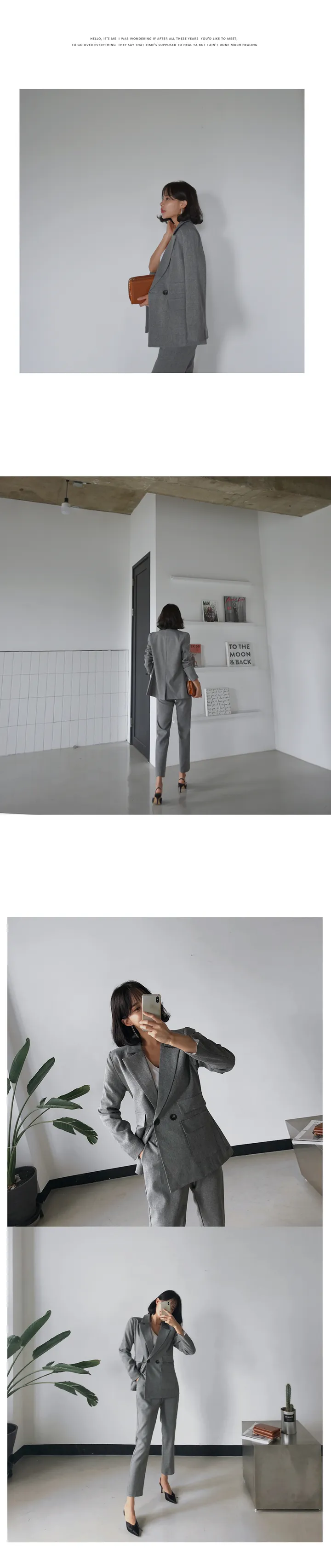 (당일발송)투버튼 베이직 자켓 슬랙스 SET 상세 이미지 5
