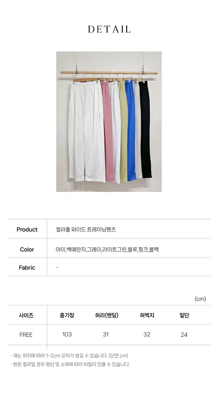 (당일발송)데일리 와이드 트레이닝팬츠(7color) 상세 이미지 10
