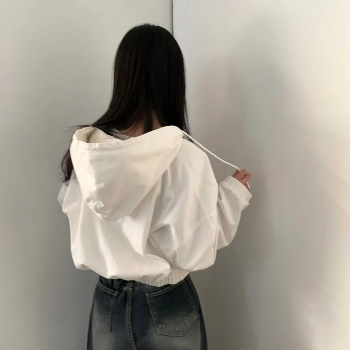 [얼굴소멸/핏잡혀있는] 루니 코튼 루즈핏 후드 집업 점퍼  크롭 후드 자켓 상세 이미지 14