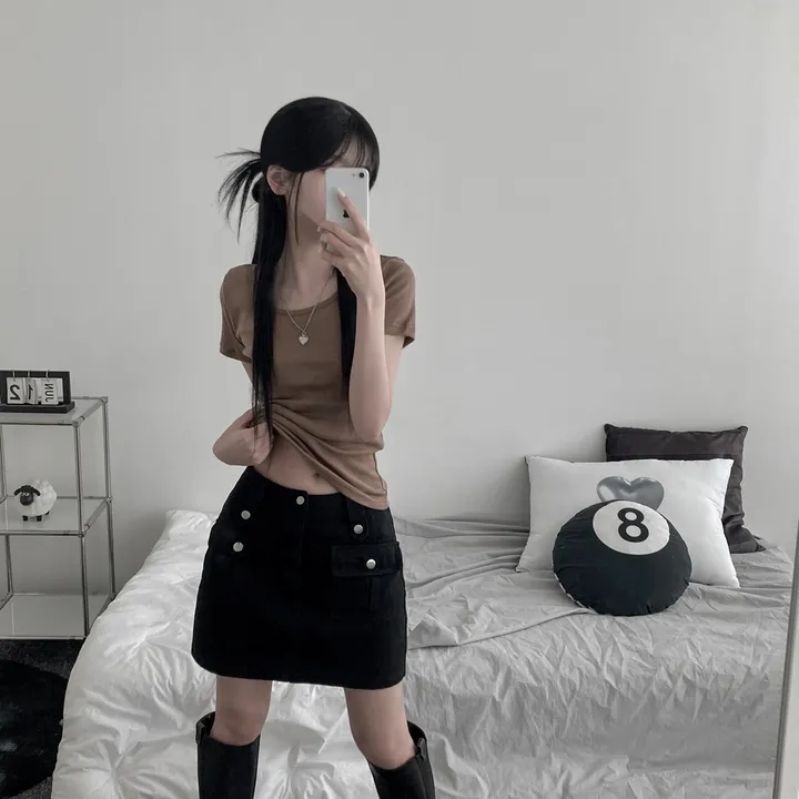 daily slim-fit short sleeve t [ 기본핏 라운드 슬림핏 스탠다드 숏 반팔 티셔츠 ] 상세 이미지 11