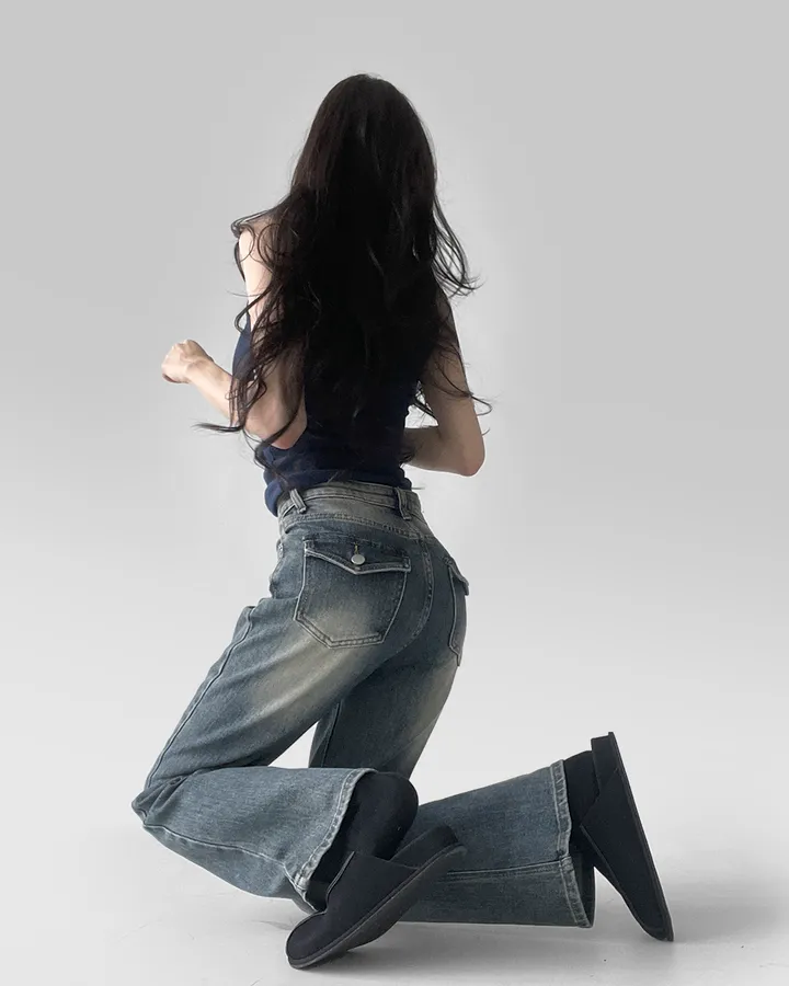 [~XL/2기장] 보헤미안 포켓걸 인어핏 S라인 워싱 부츠컷 데님 팬츠 바지 상세 이미지 36