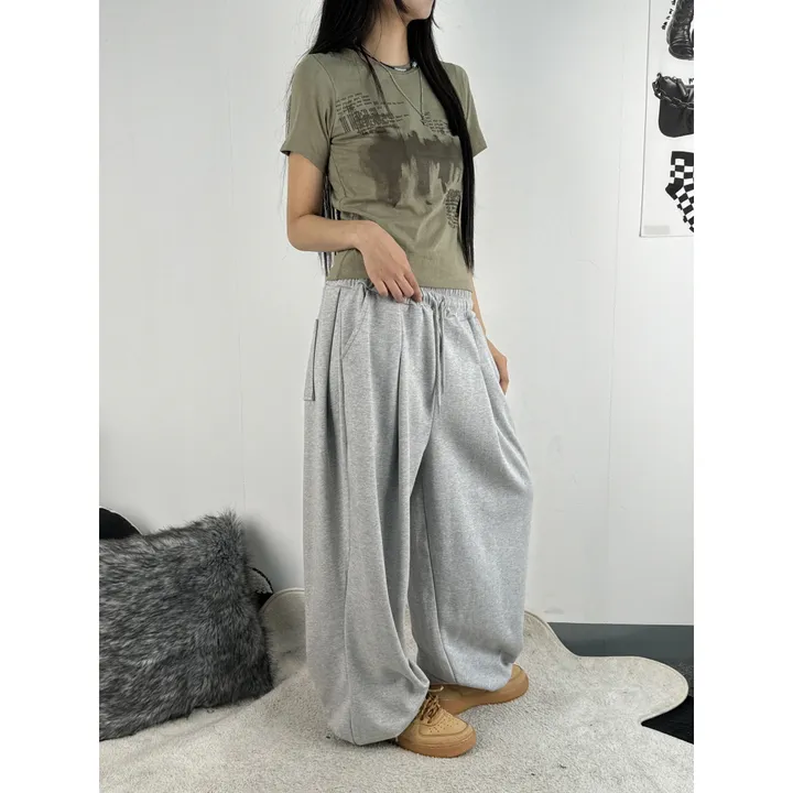 ❤️‍🔥기모선택│업그레이드 ver.│누적판매1,000 돌파 기념│4size!❤️‍🔥[UNISEX/기획특가]사이드 폴드 핀턱 스트링 루즈 와이드 벌룬 트레이닝 팬츠(2color) 상세 이미지 54