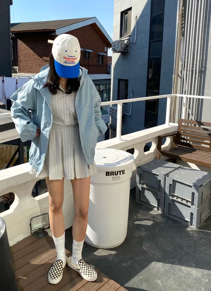 [🩵봄신상/오버핏/🩵반응폭주]데이 남녀공용 유니섹스 오버핏 스트링 스토퍼 투웨이 후드캡 간절기 아우터 바람막이 상세 이미지 14