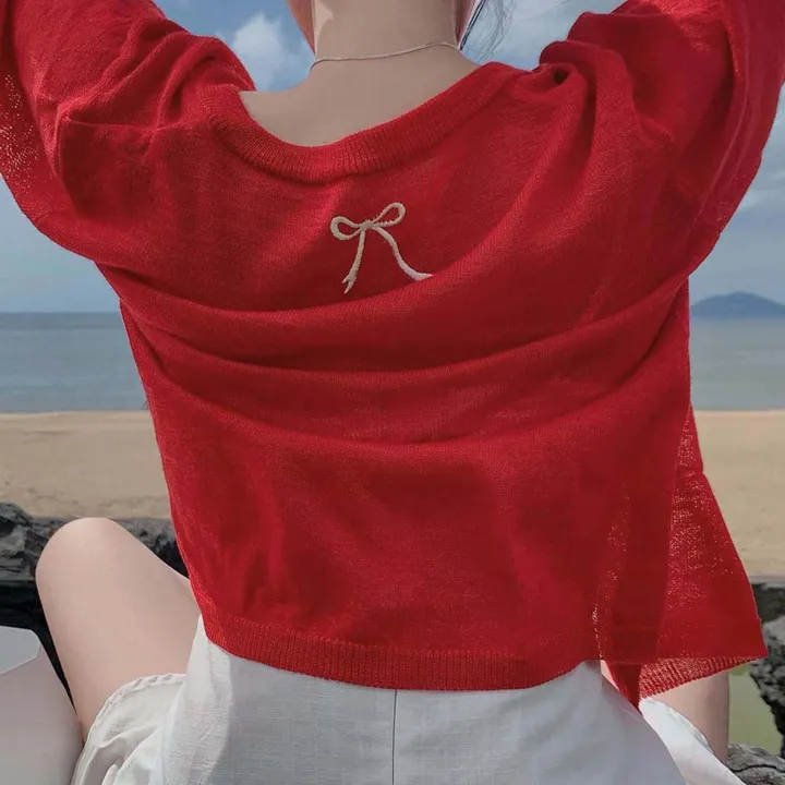 [재진행❤️/주문폭주]러블리 한도초과, 리본 자수 라운드넥 니트 가디건 상세 이미지 10