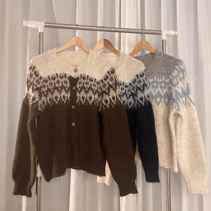 [손등덮는/🧶여리포근] 겨울 필수 아이템! 아벨 노르딕 앙고라 긴팔 니트 가디건 상세 이미지 29