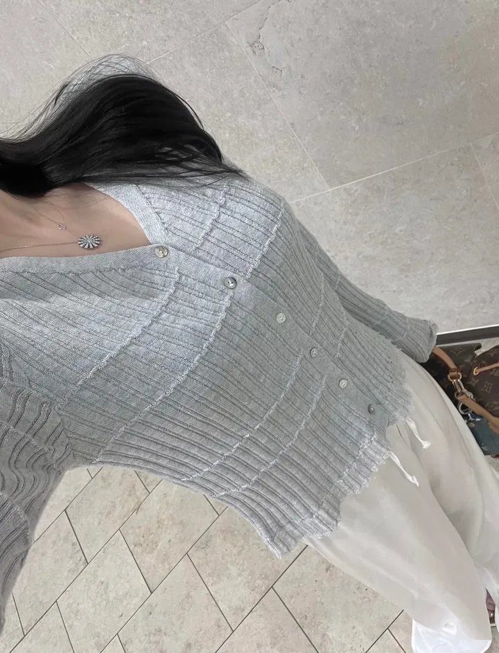 월요일발송🩶 여리폭탄 간절기 니트 가디건 상세 이미지 3