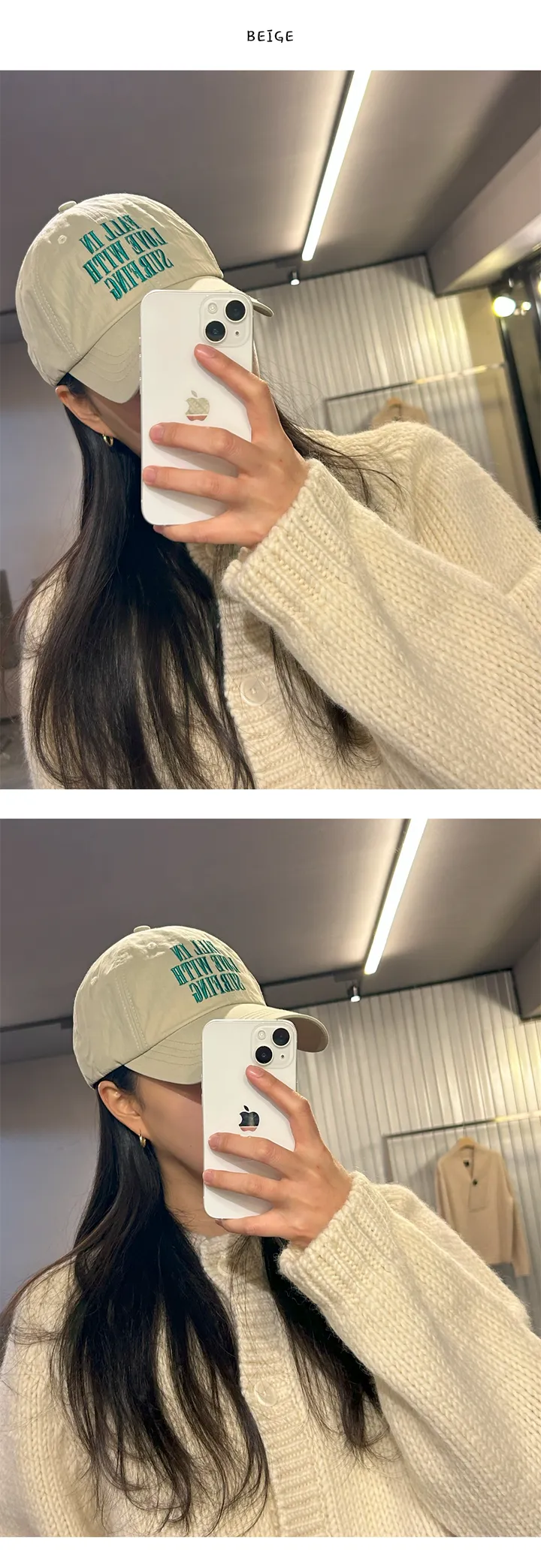 얼굴 소멸 폴 인 럽 볼 캡 모자 워싱모자 빈티지 이니셜 볼캡 상세 이미지 2