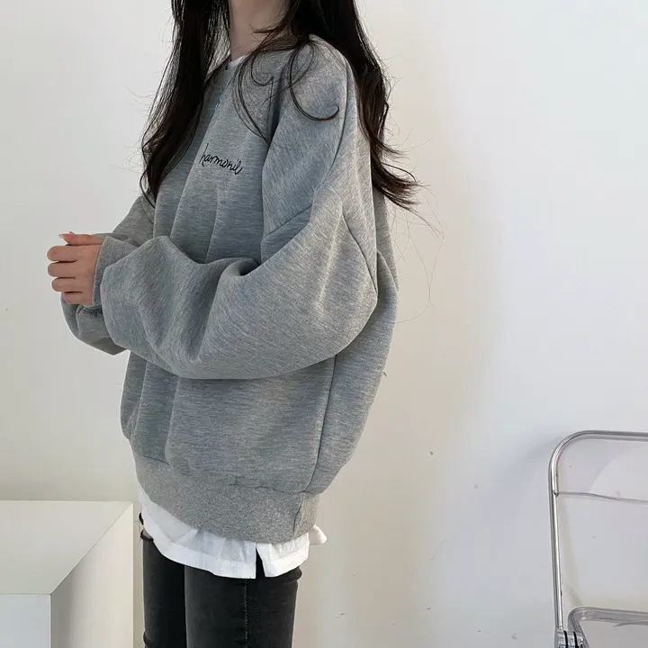 당일발송⚡[데일리/묶음할인] 심플 오버핏 하모니 레터링 맨투맨 4color 상세 이미지 23