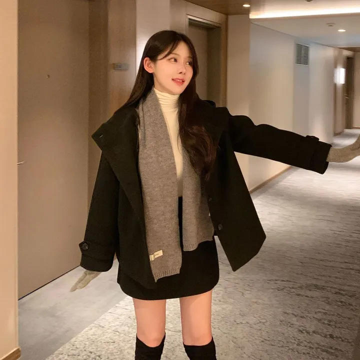 [겨울신상✨] 후드 숏코트 / 코트 후드코트 떡볶이코트 겨울코트 겨울자켓 핸드메이드 코트 숏코트 퍼코트 모직코트 울코트 연말룩 벨트코트 밍크코트 롱패딩 숏패딩 코듀로이 기모 케이프코트 망토코트 숄코트 무스탕 퍼자켓 더블코트 하프코트 기모 후드롱코트 겨울 상세 이미지 43
