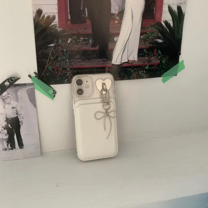 [리뷰최고🎀/풀세트] 발레코어 실버 메탈 리본 맥세이프 하드 케이스 세트 Ballet silver metal ribbon mac safe case set 상세 이미지 9
