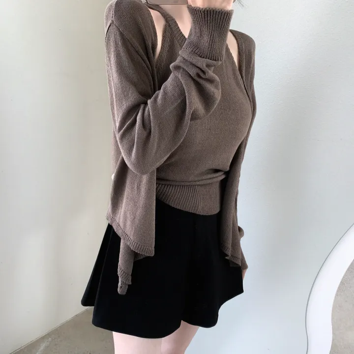 몬로 홀터set 랩가디건 상세 이미지 12