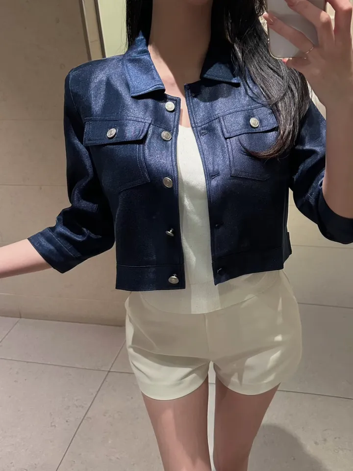 [ 선주문할인 ] 렉스 카라 글로시 펄 자켓 (3color) / 하이퀄리티 / ss 봄 & 썸머자켓 상세 이미지 15