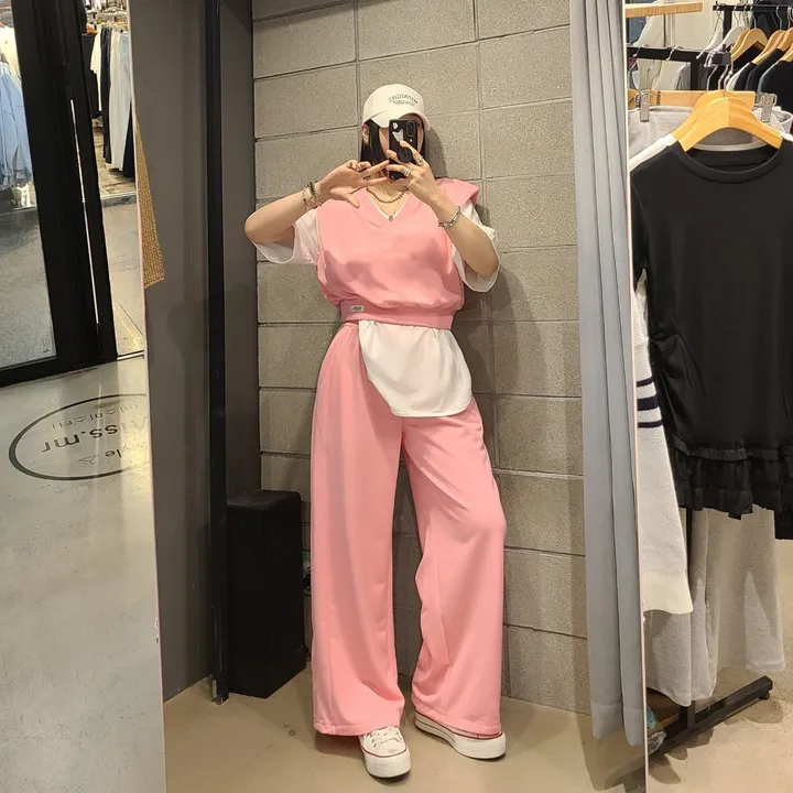 패드 브이넥조끼 와이드 세트 상세 이미지 4