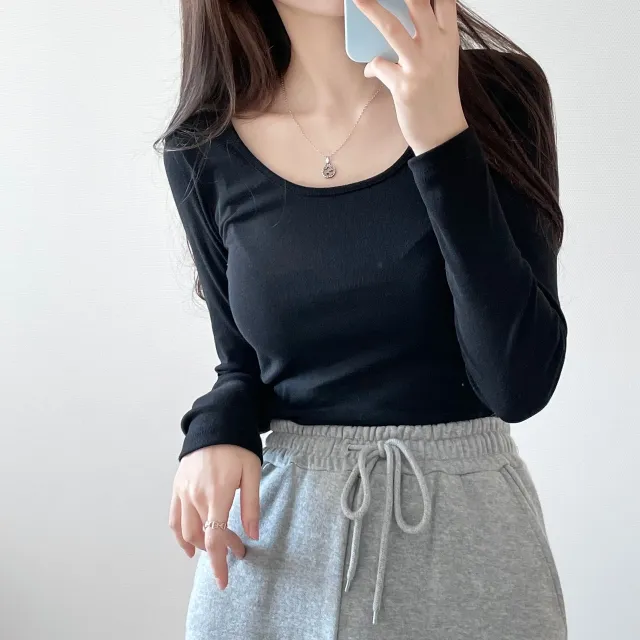 (4color/소장필수)기본 스퀘어넥 긴팔 -t 상세 이미지 47