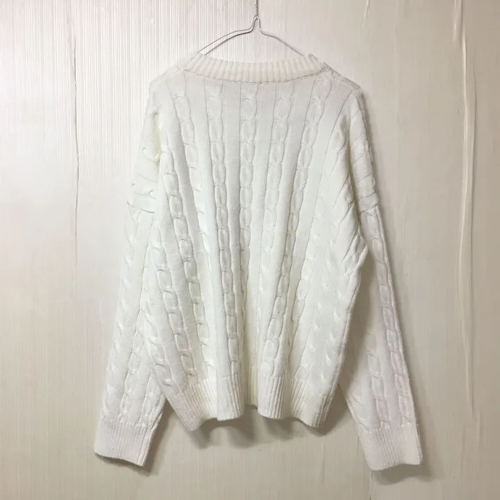 [컬러믹스,봄] 루즈핏 꽈배기 니트 / 봄가을, 매일입는 스프링 케이블 울니트 / 보카시 브이넥 오버핏 긴팔티 상세 이미지 60