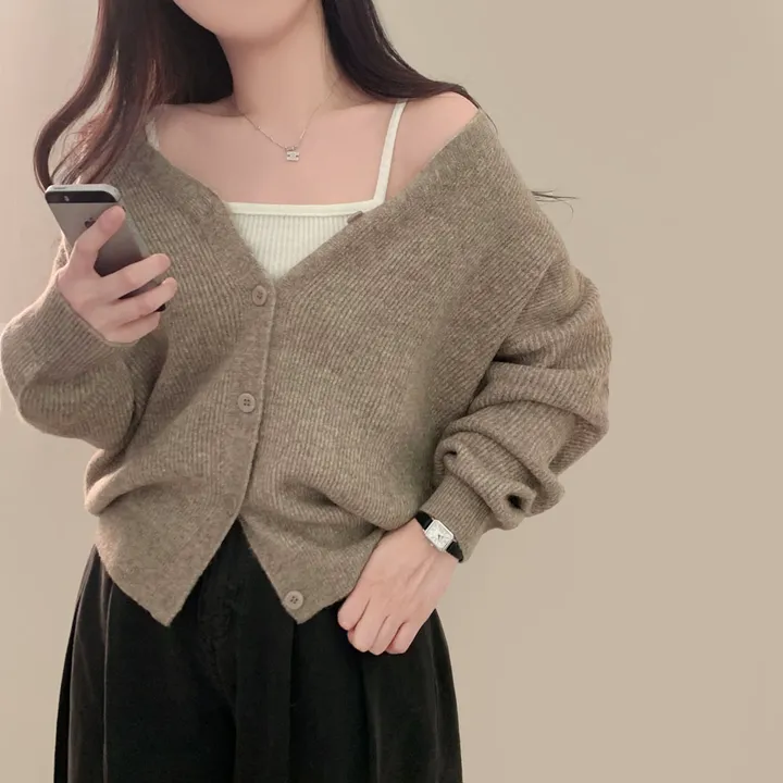 [인생가디건🤍]극여리 루즈핏 울 브이넥 니트 가디건 - 8color 상세 이미지 58