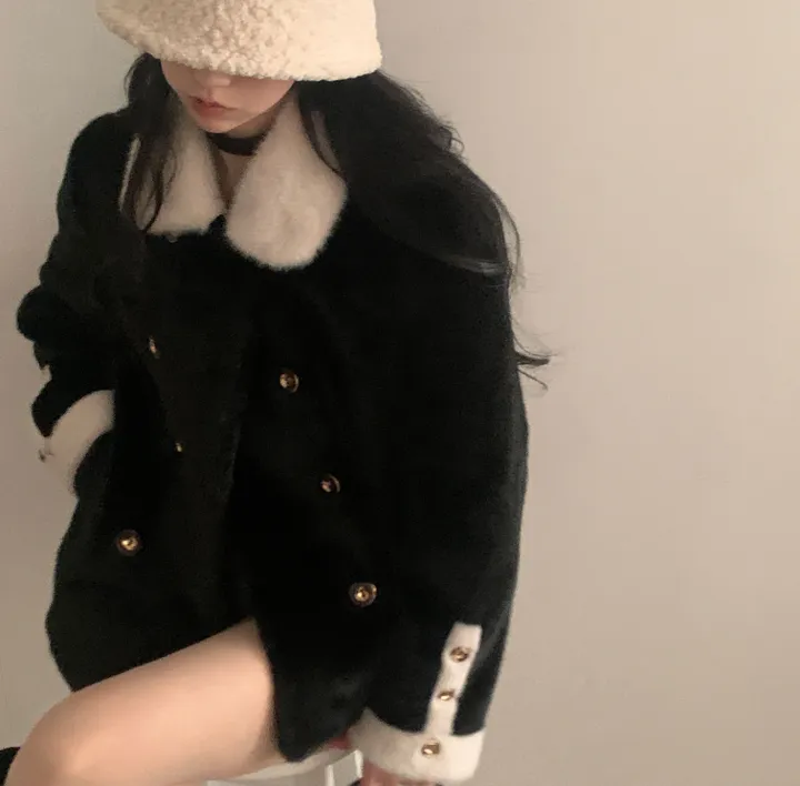 [따뜻해요/분위기갑🖤] 체코 밍크 퍼 루즈핏 카라자켓 - 2color 상세 이미지 6