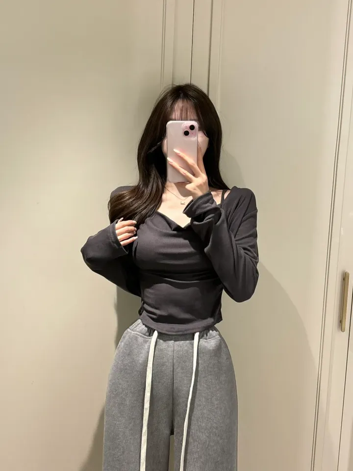 [글램여리/여신룩] 나시 가디건 SET 드레이프 셔링 나시 굴림 크롭 봄신상 봄가디건 (3color) 상세 이미지 2