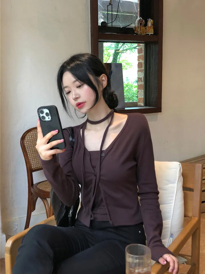 [MADE/3pcs/활용도최고] 비올라 브이넥 탑 가디건set (6color) 상세 이미지 34