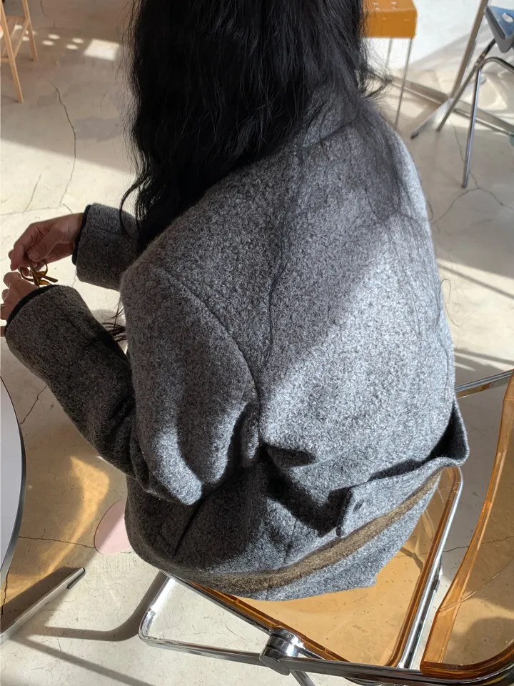 멜드 터틀넥 하프 더블 코트 상세 이미지 29