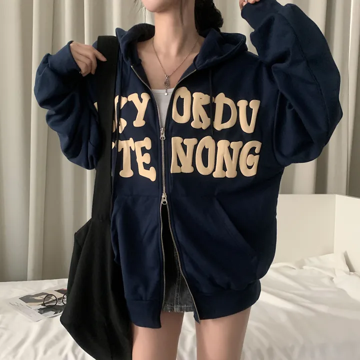 [기모추가!/만족도100%] 크루아상 발포 오버핏 레터링 후드집업,점퍼 - 4color 상세 이미지 13