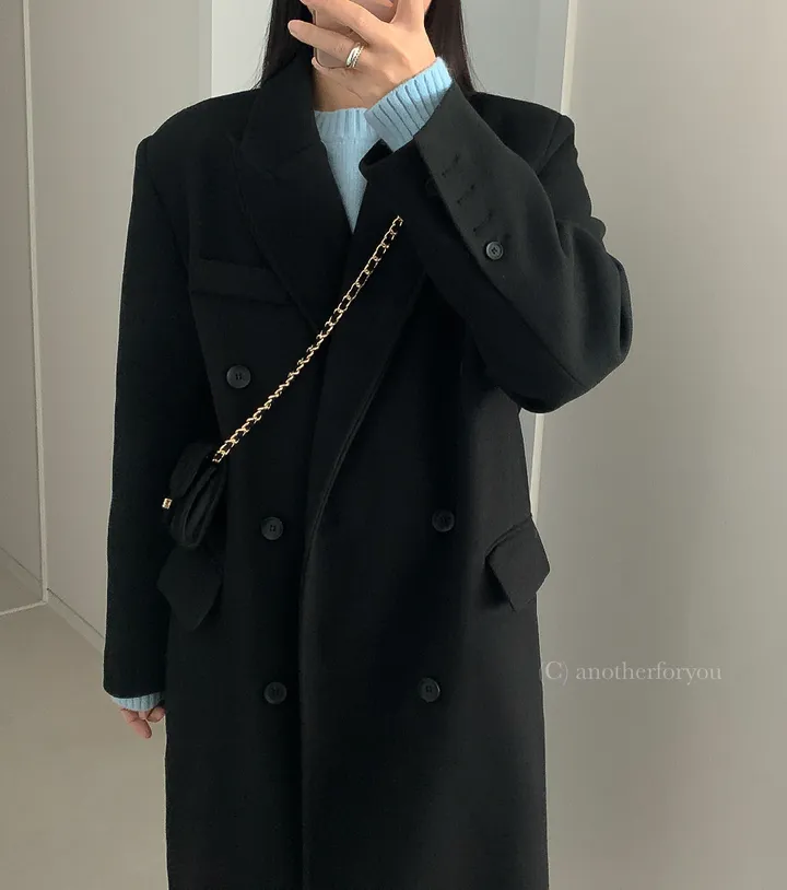클래식 울 테일러드 더블 롱 코트 2col : 어나더포유 상세 이미지 28