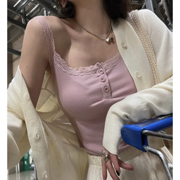 오늘출발💥[캡내장]여름 필수템💖여리여리 이너웨어 크롭 미니멀 베이직 나시 캐미솔 속옷 데일리 아이템 [가디건 안에 입기 좋은옷] 상세 이미지 22