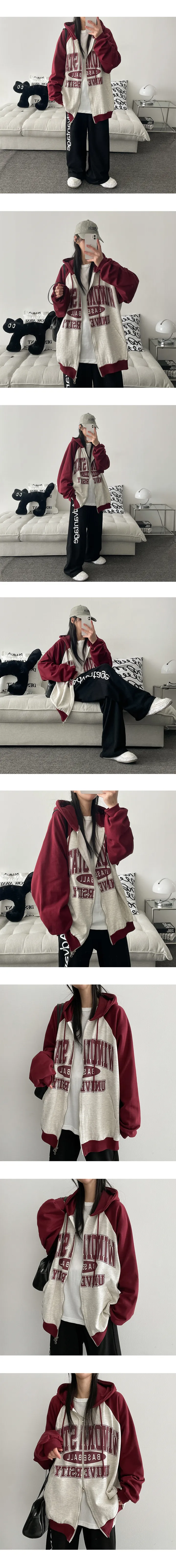[면,기모 두가지진행!]도르배색나그랑후드집업 (4color) 상세 이미지 4