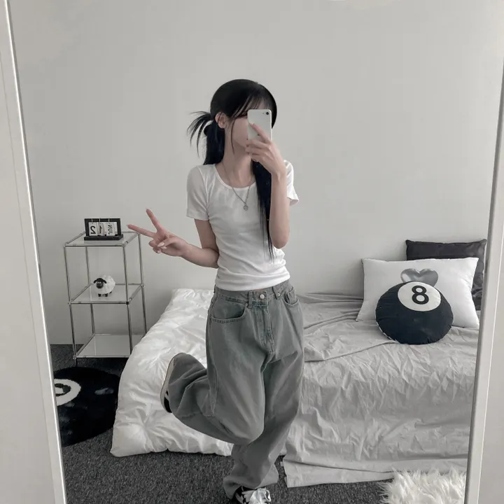 daily slim-fit short sleeve t [ 기본핏 라운드 슬림핏 스탠다드 숏 반팔 티셔츠 ] 상세 이미지 6