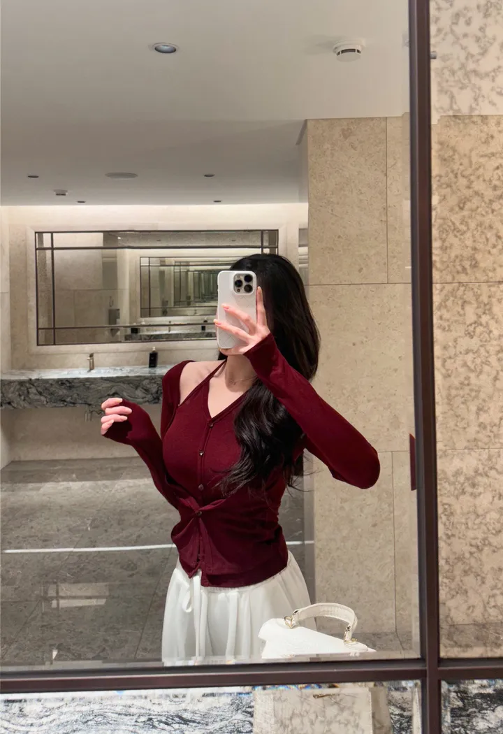 오묘한컬러감🌹*뷰엘단독* 아망 홀터넥 나시 가디건 투피스 세트 레이어드 가디건 봄가디건 상세 이미지 16
