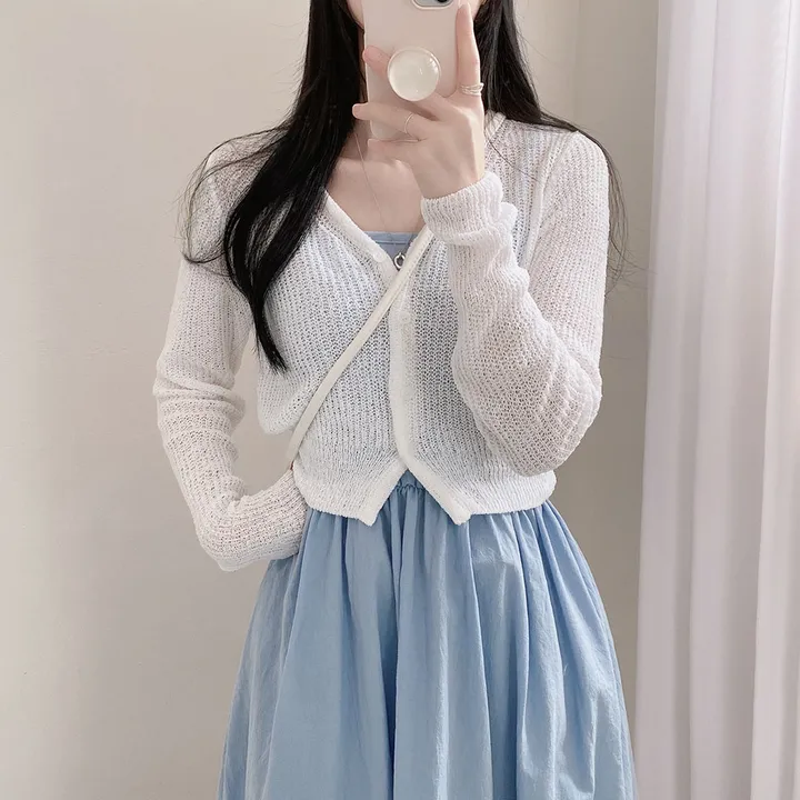 [여름까지 쭉~] 잘록허리 컬러테라피 긴팔 브이넥 가디건 상세 이미지 45