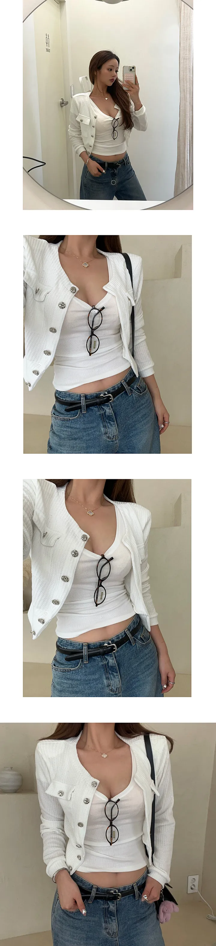 샤 패드 은장 데일리 가디건 상세 이미지 1