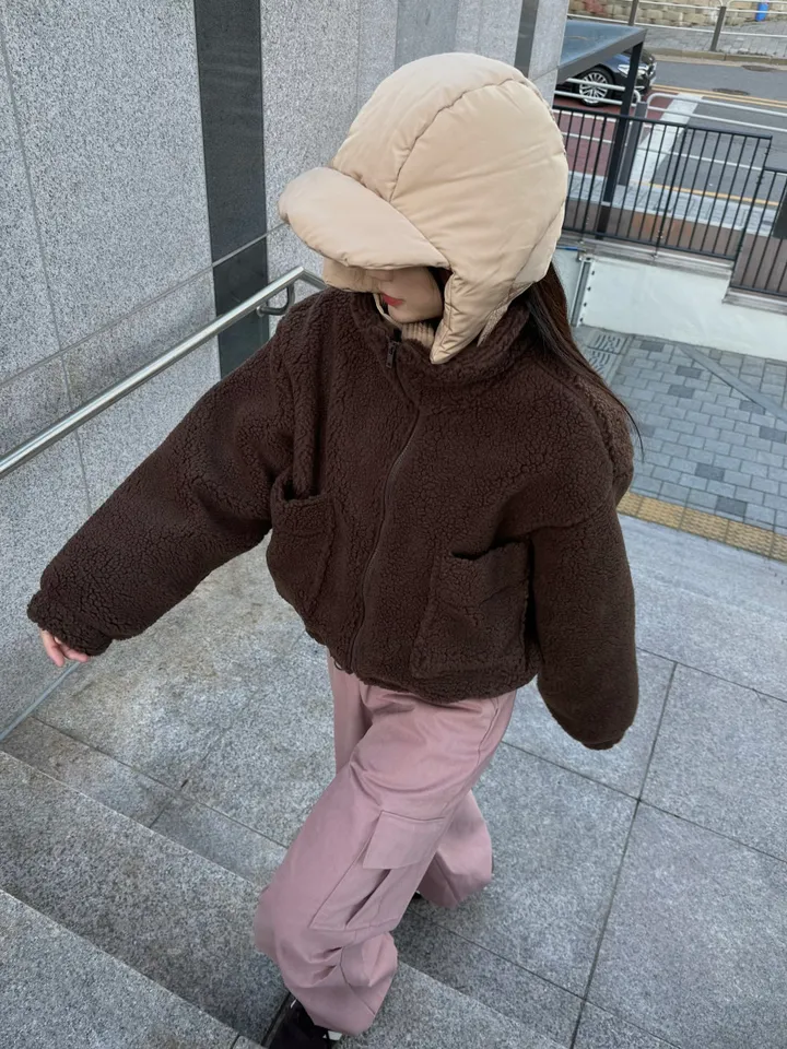 [iam테디베어]뽀글이 플리스 덤블자켓 후리스 양털점퍼 뽀글이자켓 4colors 오버핏 겨울아우터 힙 양털 집업 안감내장 자켓 상세 이미지 11
