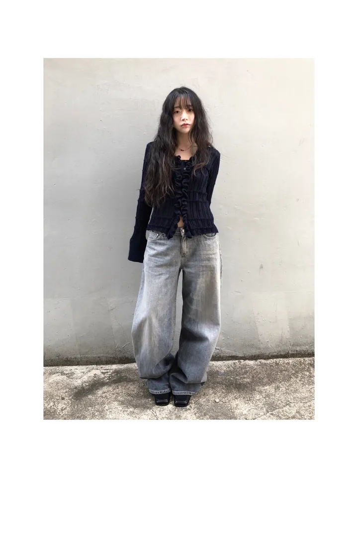ruffle lyocell knit cardigan (2color) / 러플 라이오셀 니트 가디건 상세 이미지 12