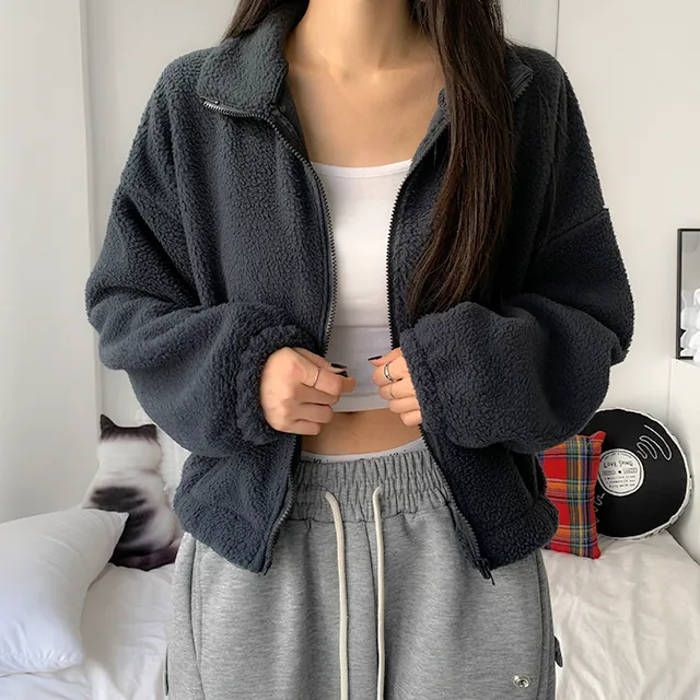 [가성비최고/3col] 앤디 루즈핏 양털 후리스 크롭 집업 / 플리스집업 / 최저가보장 / 크롭후리스 / 양털집업 / 하이넥집업 / 가격실화 / 도톰폭닥 / 뽀글이 / 방한템 상세 이미지 20