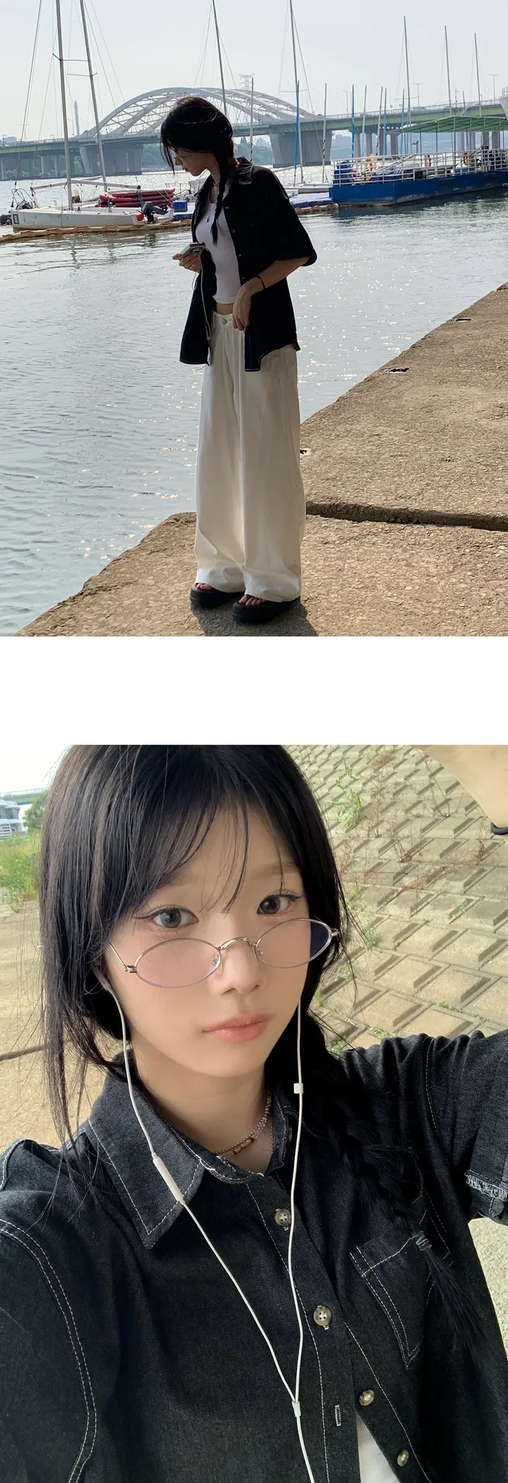 [꼭소장/모델극찬🖤/재진행] 요물팬츠 3버튼 조절 세미 와이드 팬츠 - 2color 상세 이미지 10