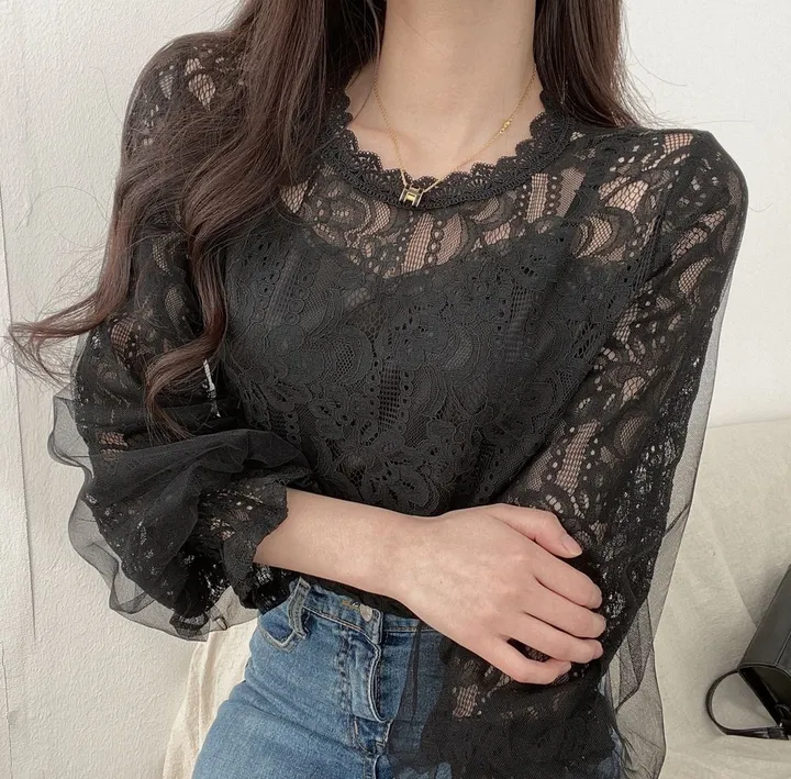 안감있는, 세젤예 레이스 시스루블라우스 4color 상세 이미지 13