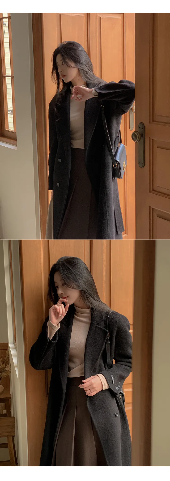 [자체제작/1만장돌파!/S-L] 브랜던 프리미엄 더블 울 핸드메이드 롱 코트 상세 이미지 154