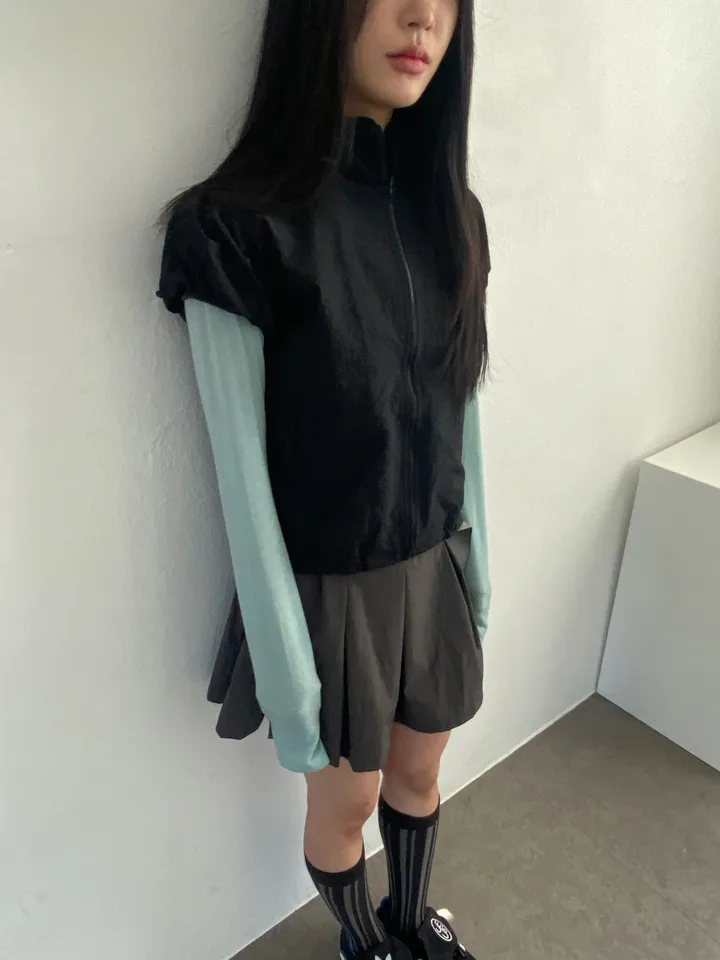 3일만할인[자체제작🍑국내고퀄/러블리룩📸] 시어서커 퍼프 셔링 반목 바람막이 상세 이미지 14