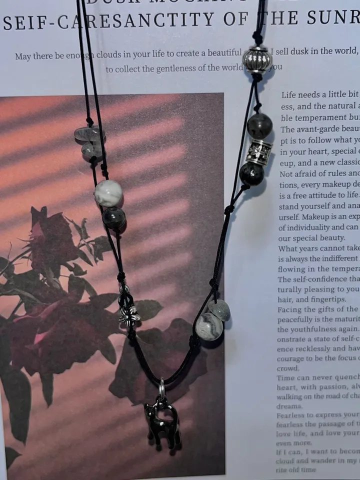 [자체제작] [주문폭주] ❥❥ Dark matter  Necklace (Cat Ver.) 고양이 원석 목걸이 상세 이미지 12