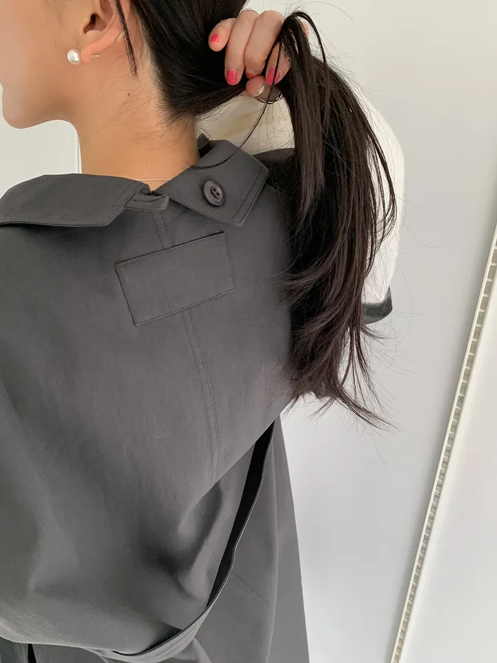 쇼룸 루프백 더블 트렌치 코트 상세 이미지 9