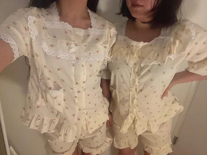 💛채어스 플라워 반팔 파자마 잠옷 세트 홈웨어 우정잠옷💛 상세 이미지 7