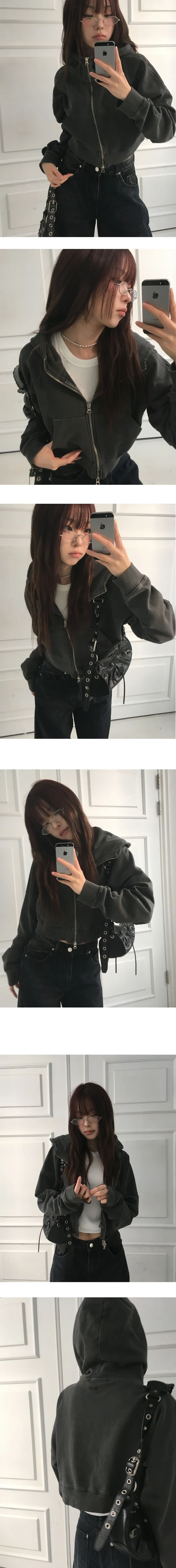 [MADE]  코어 피그먼트 투웨이 크롭 후드 집업 - 3color 상세 이미지 14