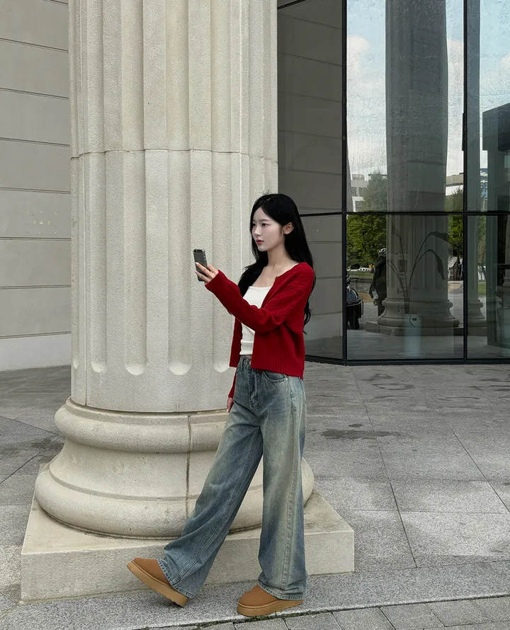 [군살제로/기장선택] 뎁트 워싱 와이드핏 데님 팬츠 1color 상세 이미지 6