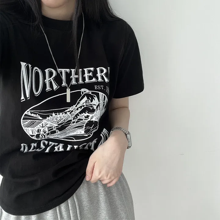 스트릿 힙 빈티지 프린팅 반팔티셔츠 상세 이미지 15