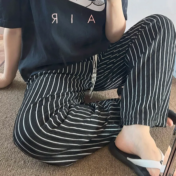 🎀핏보장🎀 찰랑 모던 스트라이프 밴딩팬츠 잠옷바지 마실룩 상세 이미지 27