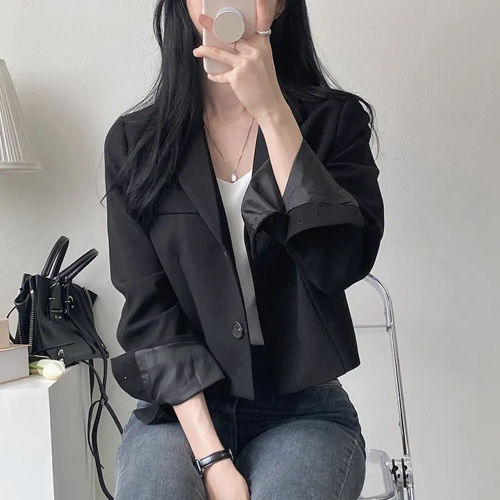 봄자켓*.* [패드없는, 퀄리티굿] 소매트임 크롭 자켓 상세 이미지 63